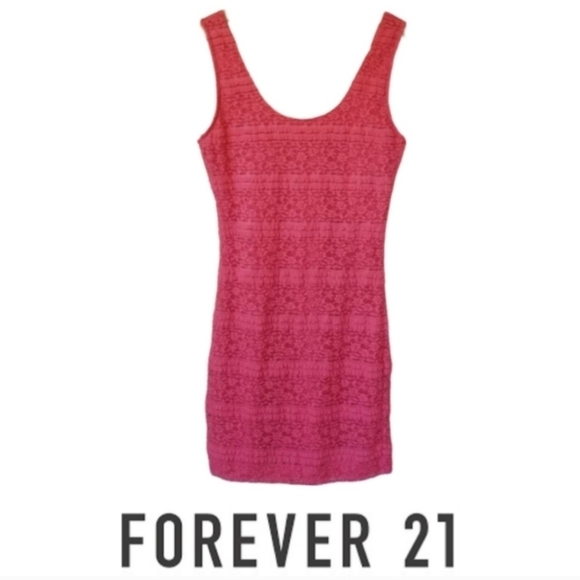 Coral Pink Lace Dress - Picture 4 of 4